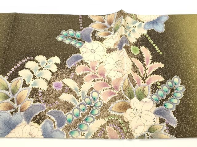 平和屋着物●六通柄袋帯 辻が花 銀通し地 正絹 逸品 CABJ2302dy