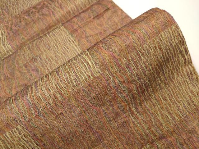 平和屋着物▽全通柄袋帯 スリーシーズン 春夏秋 市松文様 金糸 正絹 逸品 CABJ2310dy