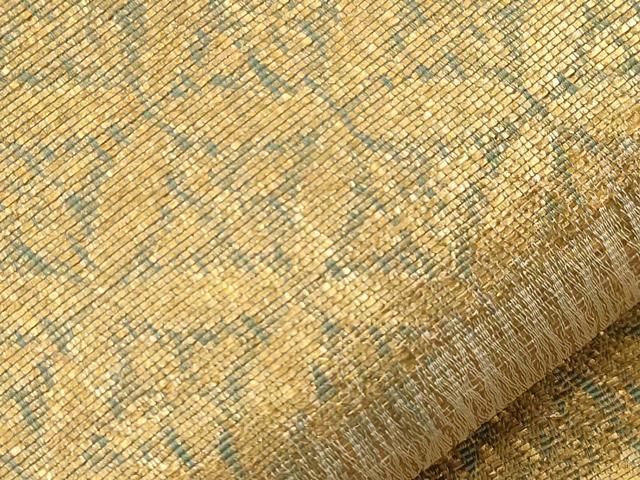 平和屋着物●六通柄袋帯 横段花文 金彩 正絹 逸品 CABJ2314dy