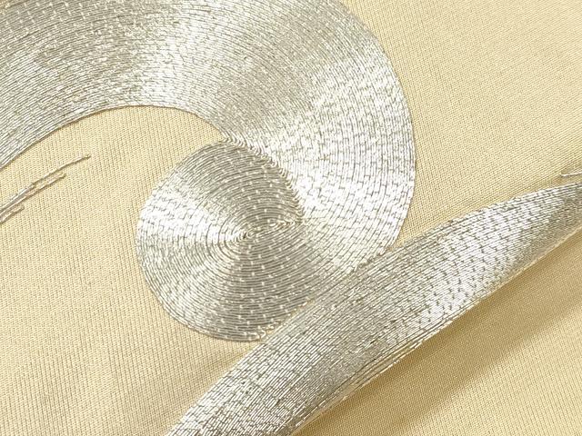 平和屋着物●西陣 川島織物 丸帯 駒刺繍 立波文 正絹 逸品 CABJ2315dy