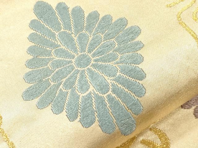 平和屋着物●六通柄袋帯 唐織 文字文 金糸 正絹 逸品 CABJ2325dy