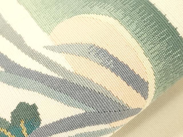 平和屋着物●爪掻き本綴れ 八寸名古屋帯 竹花文 金糸 正絹 逸品 CABJ2331dy