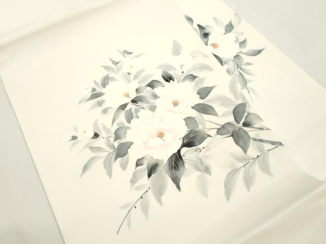 平和屋着物●塩瀬 九寸名古屋帯 作家物 手描き 草花文 金彩 正絹 逸品 CABJ2333dy