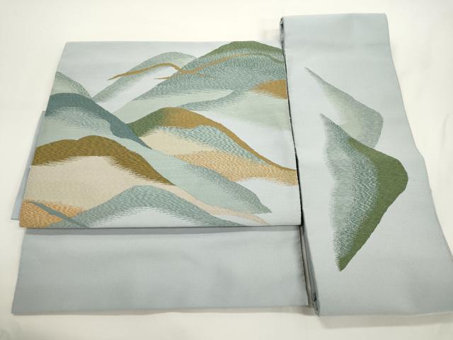 平和屋着物●爪掻き本綴れ つけ帯 遠山文 正絹 逸品 CABJ2371dy