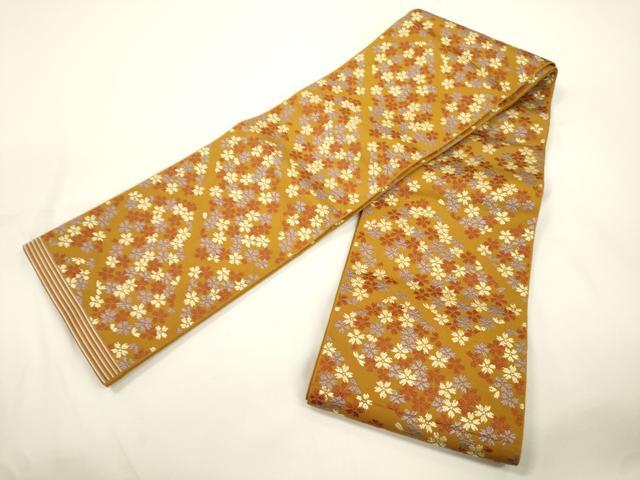 平和屋着物●本場筑前博多織 半幅帯 舞桜文 正絹 逸品 CABJ2385dy
