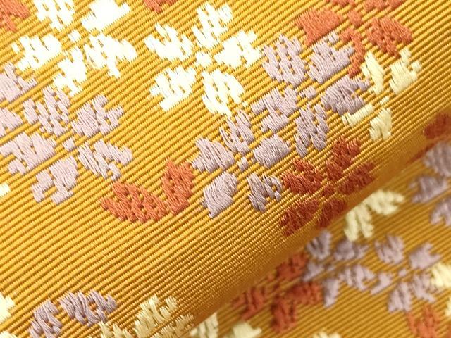 平和屋着物●本場筑前博多織 半幅帯 舞桜文 正絹 逸品 CABJ2385dy