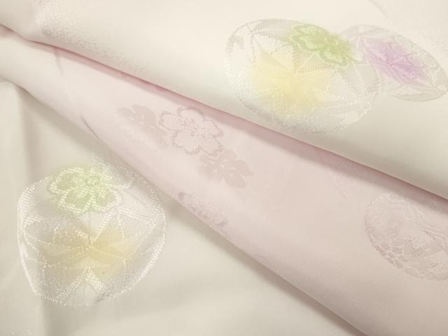 平和屋着物●長襦袢 無双仕立て 舞花鞠地紋 暈し染め 正絹 逸品 CABJ2402ze