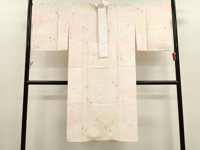平和屋着物●長襦袢 袷 舞花文 暈し染め 正絹 逸品 CABJ2405ze