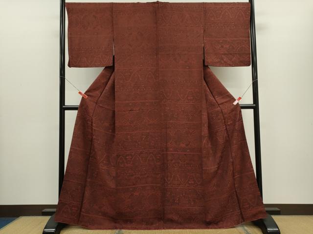 平和屋着物●上質な小紋 エジプト壁画文様 正絹 逸品 CABJ2412ze