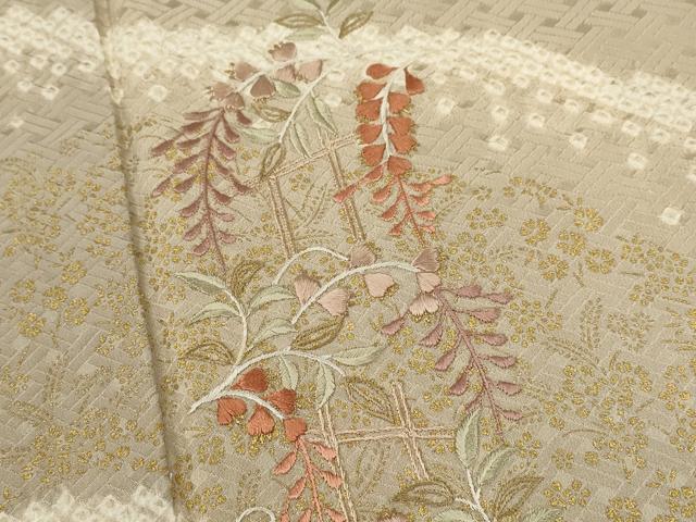 平和屋着物●訪問着 絞り 刺繍 籬藤文 金彩 鈴乃屋扱い 正絹 逸品 未使用 CABJ2414ze