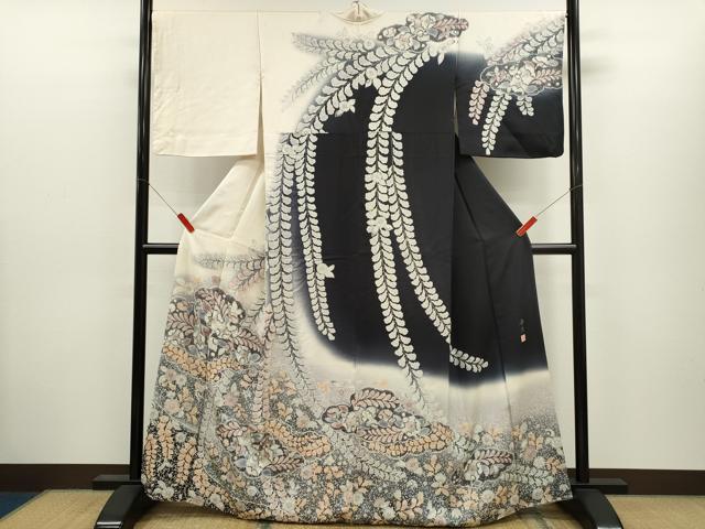 平和屋着物●訪問着 作家物 辻ヶ花 暈し染め 正絹 逸品 CABJ2416ze