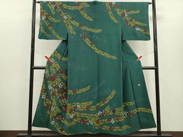 平和屋着物●訪問着 作家物 絞り 草花文 正絹 逸品 CABJ2423ze