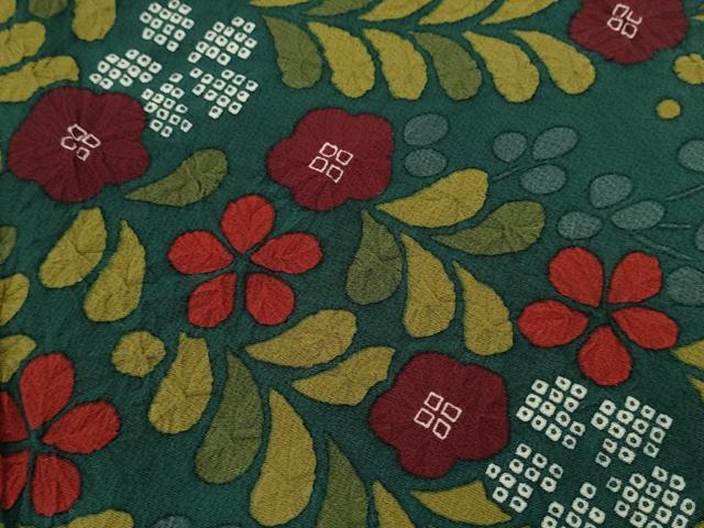 平和屋着物●訪問着 作家物 絞り 草花文 正絹 逸品 CABJ2423ze