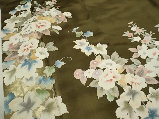 平和屋着物●訪問着 刺繍 枝花文 金彩 正絹 逸品 CABJ2431ze