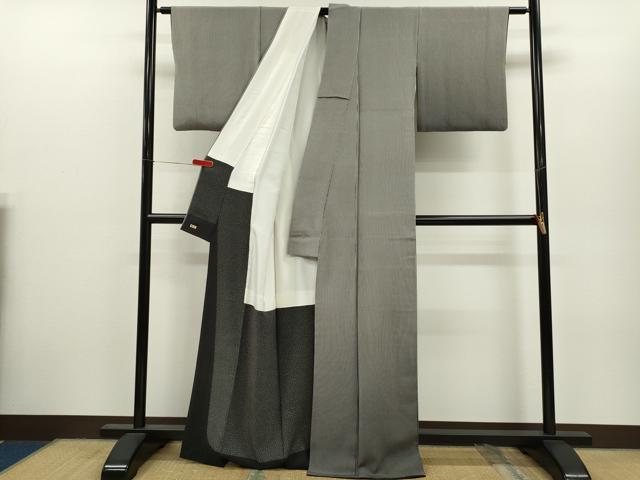 平和屋着物●江戸小紋 訪問着 田島輝久 縞 三越扱い 正絹 逸品 CABJ2432ze