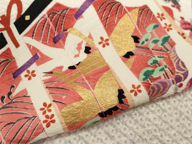 平和屋着物●訪問着 絞り 几帳飛鶴吉祥梅文 金彩 正絹 逸品 CABJ2452ze
