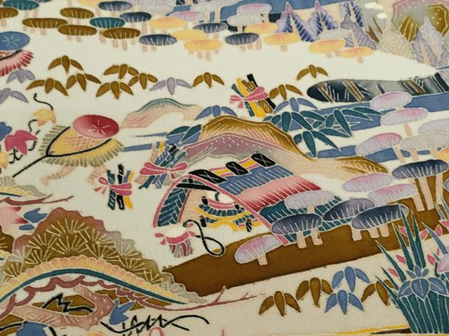 平和屋着物●本加賀友禅作家 村田幸司 黒留袖 人物風景文 暈し染め 正絹 逸品 CABJ2453ze