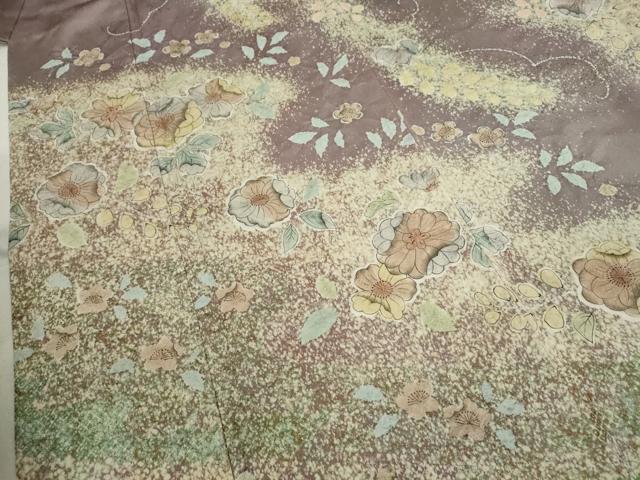 平和屋着物●訪問着 辻ヶ花 手描き 絞り 銀通し地 正絹 逸品 CABJ2464ze