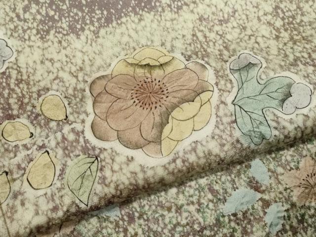平和屋着物●訪問着 辻ヶ花 手描き 絞り 銀通し地 正絹 逸品 CABJ2464ze