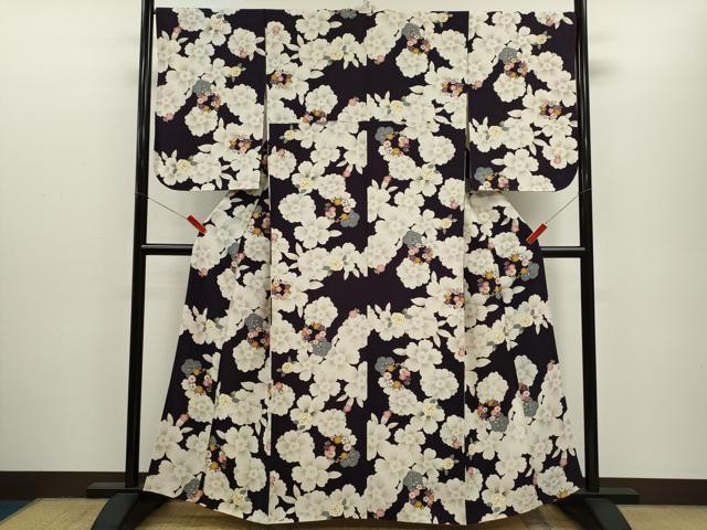 平和屋着物●上質な小紋 草花文 正絹 逸品 CABJ2474ze