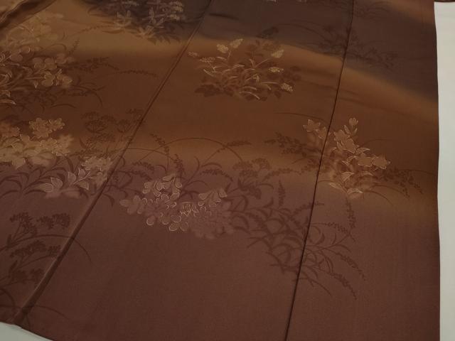 平和屋着物●訪問着 刺繍 草花文 暈し染め 金彩 正絹 逸品 CABJ2478ze
