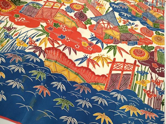 平和屋着物●豪華振袖 紅型 松竹梅御所解文 鬼しぼ縮緬 正絹 逸品 CABJ2482ze