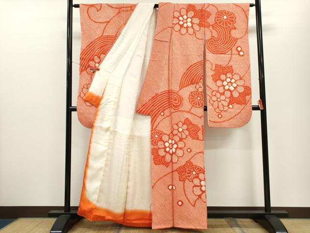 平和屋着物●豪華振袖 総絞り 立波舞花文 正絹 逸品 CABJ2483ze