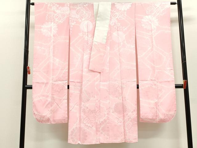平和屋着物●振袖用長襦袢 無双仕立て 絞り 草花地紋 洗える着物 CABJ2486ze