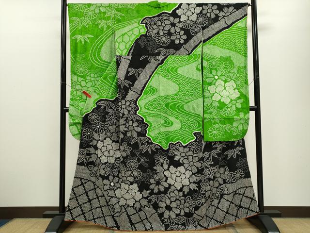 平和屋着物●豪華振袖 総絞り 籬草花文 正絹 逸品 CABJ2495ze