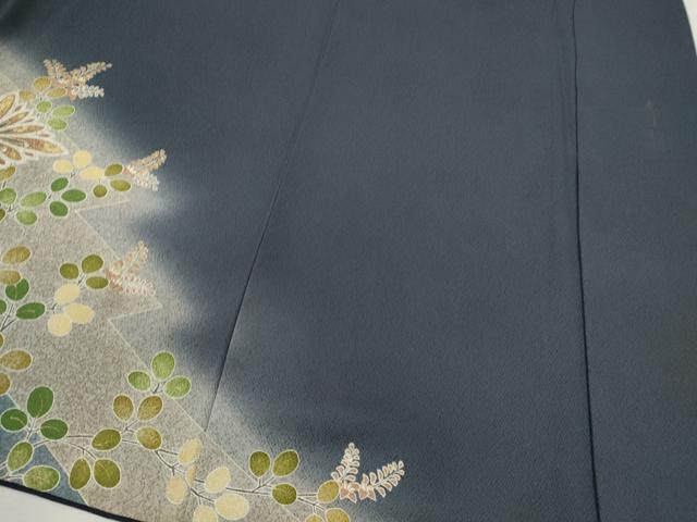 平和屋着物●京友禅の第一人者 松井青々 訪問着 松皮菱草花文 暈し染め 金銀彩 正絹 逸品 CABJ2499ze