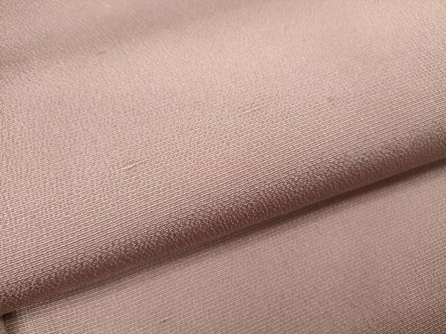 平和屋着物●上質な色無地 御召縮緬 薄柿色 正絹 逸品 CABJ2500ze