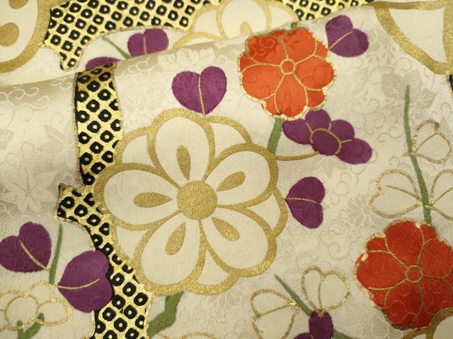 平和屋着物●豪華振袖 駒刺繍 枝梅文 金彩 正絹 逸品 CABJ2503ze
