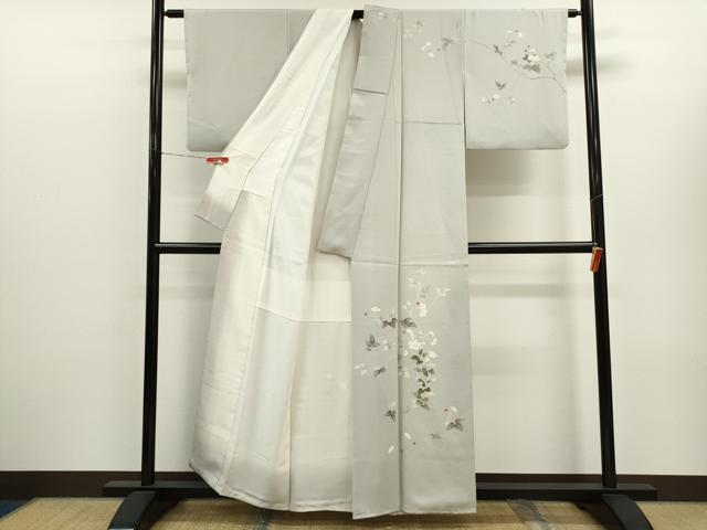 平和屋着物●訪問着 友禅 作家物 枝花文 正絹 逸品 CABJ2513ze