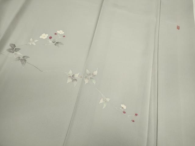 平和屋着物●訪問着 友禅 作家物 枝花文 正絹 逸品 CABJ2513ze