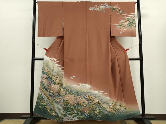 平和屋着物●訪問着 友禅 風景文 暈し染め 正絹 逸品 CABJ2514ze