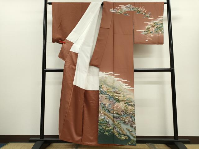 平和屋着物●訪問着 友禅 風景文 暈し染め 正絹 逸品 CABJ2514ze