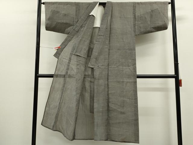 平和屋着物*夏物 男性 本場小千谷ちぢみ 霞文 麻 逸品 CABJ2518ze