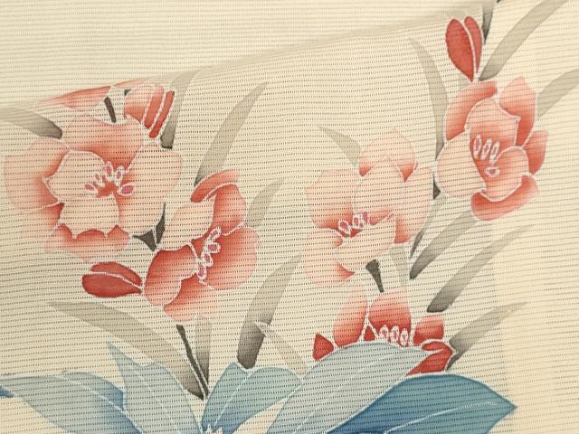 平和屋着物*夏物 訪問着 友禅 絽 枝花文 三越扱い 正絹 逸品 CABJ2523ze