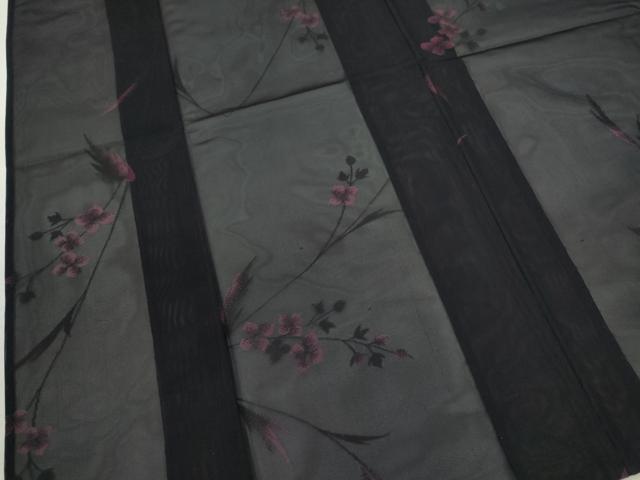 平和屋着物*夏物 小紋 紗 枝花文 正絹 逸品 未使用 CABJ2532ze