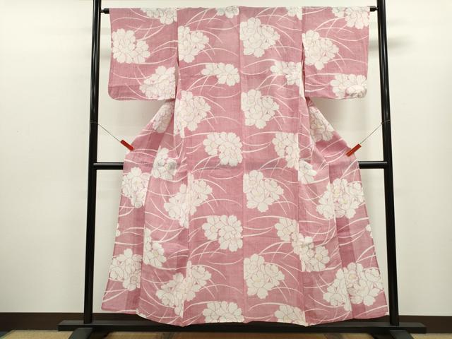 平和屋着物*夏物 本場小千谷ちぢみ 舞花文 麻 逸品 CABJ2541ze