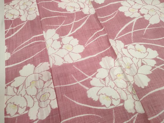 平和屋着物*夏物 本場小千谷ちぢみ 舞花文 麻 逸品 CABJ2541ze