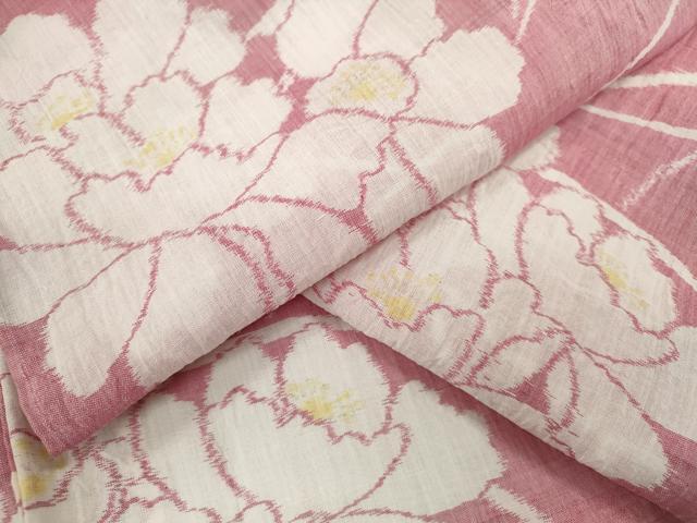 平和屋着物*夏物 本場小千谷ちぢみ 舞花文 麻 逸品 CABJ2541ze