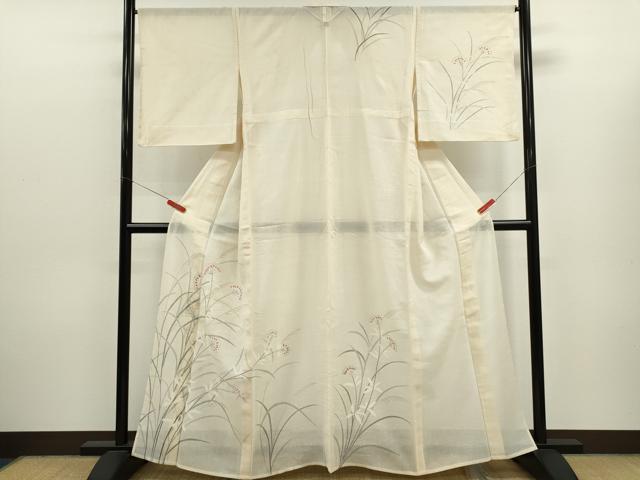 平和屋着物*夏物 訪問着 紗紬 草花文 ますいわ屋扱い 正絹 逸品 CABJ2546ze