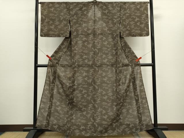 平和屋着物*夏物 紗紬 風景文 正絹 逸品 CABJ2555ze