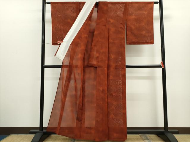 平和屋着物*夏物 小紋 霞楓紋紗 正絹 逸品 未使用 CABJ2561ze
