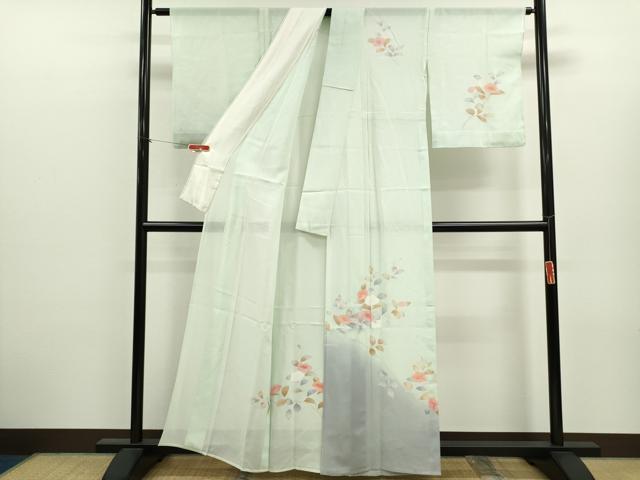 平和屋着物*夏物 訪問着 絽 枝花文 暈し染め 正絹 逸品 CABJ2569ze