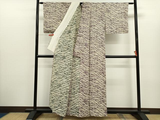 平和屋着物*夏物 小紋 絽 抽象文 正絹 逸品 CABJ2571ze