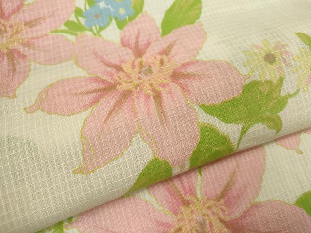 平和屋着物∴夏物 浴衣 綿紅梅 草花文 さんび謹製 綿 逸品 CABJ2601ze