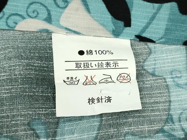 平和屋着物∴夏物 浴衣 ドクロ 薔薇 綿 逸品 CABJ2604ze