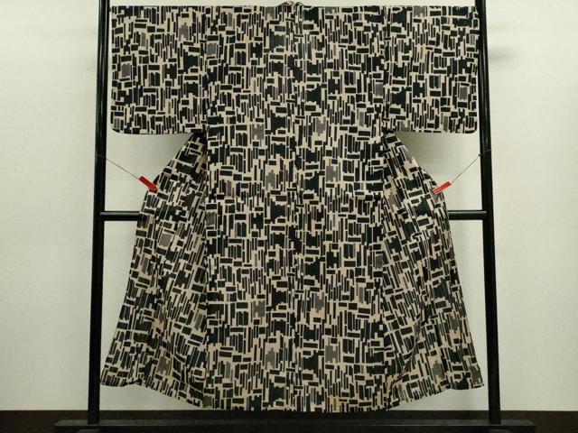 平和屋着物∴男性 夏物 浴衣 幾何学模様 綿 逸品 CABJ2614ze